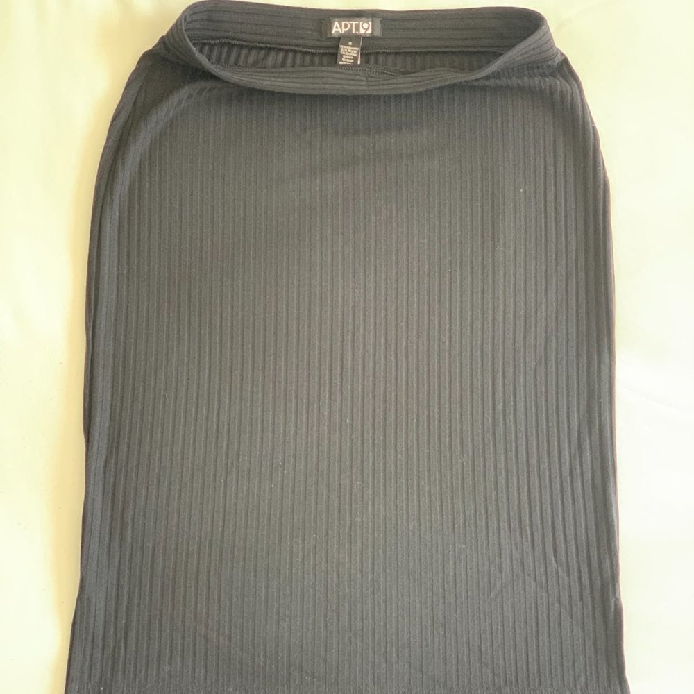 APT9 Ribbed Black Pencil Skirt Size 4